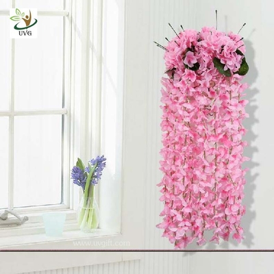China UVG High Quality Artificial Wisteria Flowers Wedding Shelf Hanging Flower Arrangement supplier