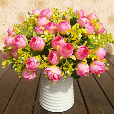 China UVG Cheap Wholesale Artificial Flowers Buy from Alibaba Fabric Indian Rose Flower supplier
