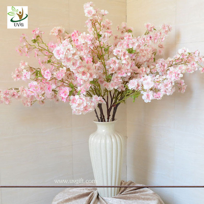 China UVG Pink artificial tree branches and leaves in silk blossoms for wedding table decoration supplier