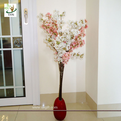 China UVG Pink plastic tree branches in silk cherry blossom for wedding decoration centerpieces supplier