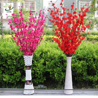 China UVG CHR099 Wedding decoration materials artificial peach blossom branch with fabric flower supplier