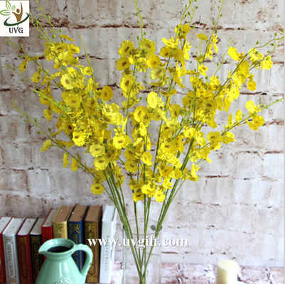 China UVG Yellow decorative orchids plastic artificial flower factory for home garden decoration supplier