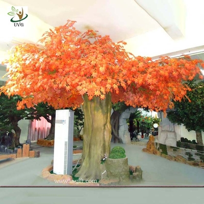 China UVG 10ft orange large indoor artificial maple tree with hollow trunk for home decoration supplier