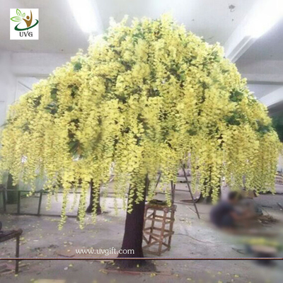 China UVG yellow wisteria blossoms large artificial trees for birthday and party decoration supplier