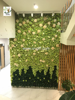 China UVG wedding stage backdrop decoration in fake rose and hydrangea for flower wall CHR1109 supplier