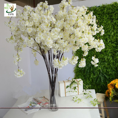 China UVG CHR129 white cherry blossom branches faux silk flowers for wedding home decoration supplier