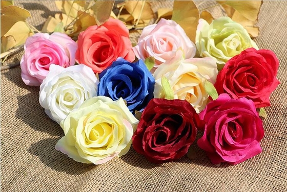 China UVG FBL02 silk roses artificial flower head for wedding flower wall backdrop use supplier