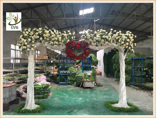 China UVG CHR139 white artificial flowering trees in silk rose branhces for party background decoration supplier