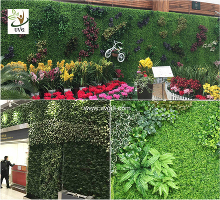 China UVG artificial green living wall with plastic grass for vertical garden decoration GRS09 supplier