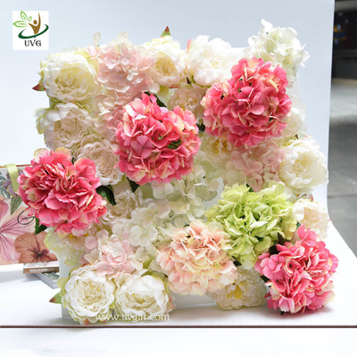 China UVG wonderful silk rose wall weddings with fake penoy flowers for wedding Décor CHR1143 supplier