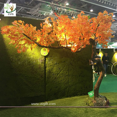 China UVG unique orange artificial maple tree with bent fiberglass trunk for indoor hall decoration GRE072 supplier