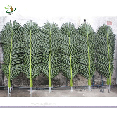 China UVG wholesale green ornaments plastic artificial palm tree leaves for outdoor home deco PTR014 supplier