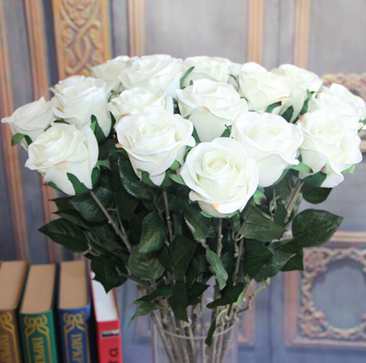 China UVG White Artificial Flowers Wholesale Real Touch Silk Flower Rose for Party Decoration supplier