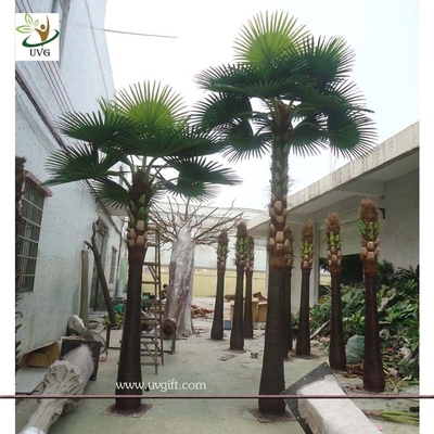 China UVG 22ft tall fake palm tree with fan leaves in dubai for park landscaping outdoor use supplier