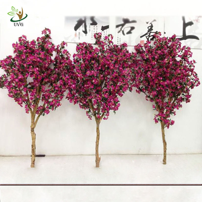 China UVG 2m Rose pink artificial cherry tree branches with silk blossoms for garden decoration supplier
