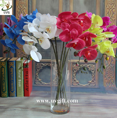 China UVG Factory direct PU orchids artificial flower arrangements with vase for wedding bouquet supplier