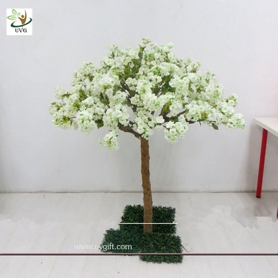 China UVG Wooden fake silk cherry blossom trees in white flowers use for table centerpieces supplier