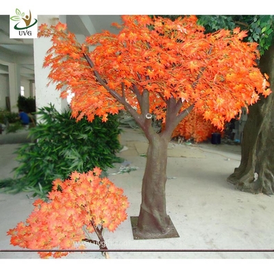 China UVG 8ft orange plastic maple artificial indoor trees for meeting room decoration supplier