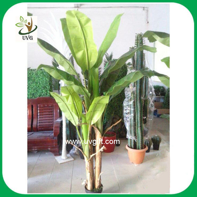China UVG PLT01 plastic banana leaves artificial plants and trees for hotel decoration supplier