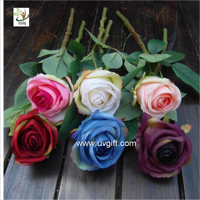 China UVG FRS65 colorful silk fake rose flower for wedding table centerpiece arrangements supplier