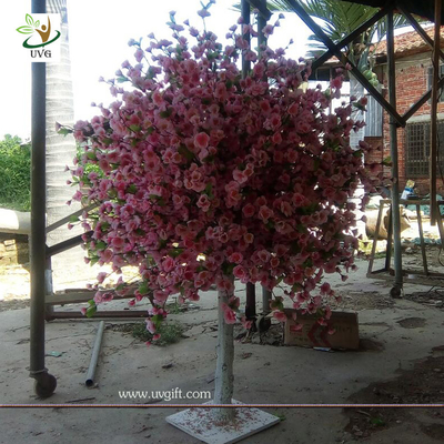 China UVG wholesale table centerpiece pink wooden small artificial peach blossom trees for sale supplier