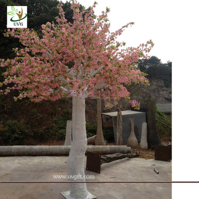 China UVG pink cherry blossom artifical trees with silk flowers for wedding backdrop decoration supplier