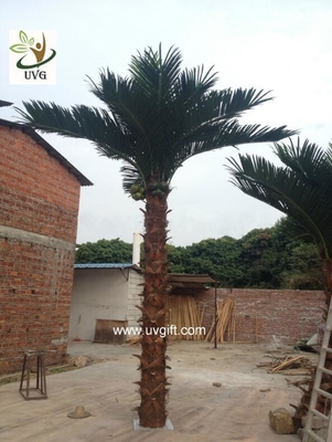 China UVG PTR017 ornamental fake coconut tree price with real bark for theme park decoration supplier