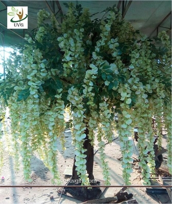 China UVG 2 meter artificial indoor tree with green silk wisteria flowers for wedding decoration supplier