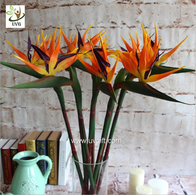 China UVG FBP112 party decoration idea artificial flowers uk in orange bird of paradise for home garden landscaping supplier