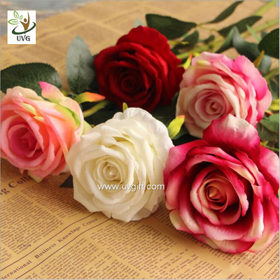 China UVG FRS68 Planning a wedding in beautiful velvet rose artificial flower arrangements for table decoration supplier