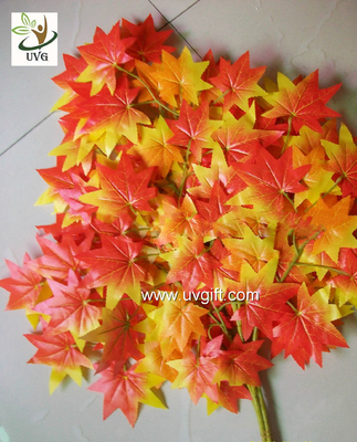 China UVG garden ornament orange artificial maple leaves for holiday living outdoor decoration GRE054 supplier