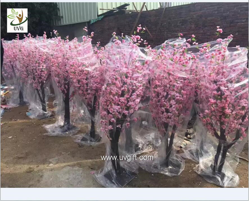 China UVG 2m high outdoor pink cherry blossom tree fake with peach flower branches for wedding planner CHR152 supplier