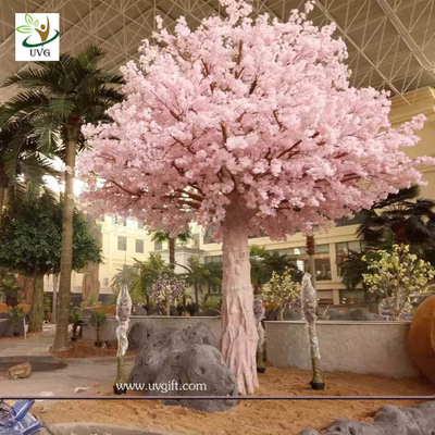 China UVG indoor cherry blossom artificial tree with pink flowers for Water World decoration CHR153 supplier