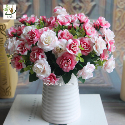 China UVG wedding flower arrangements silk cheap artificial rose bouquets for table decorations FRS67 supplier