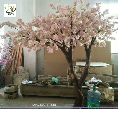 China UVG Fabulous church wedding decoration ideas in baby pink fake cherry blossom trees for stage background CHR173 supplier