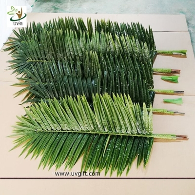 China UVG make small fake palm tree leaves in plastic fronds for indoor home decoration PTR062 supplier