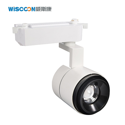 China Wiscoon Lighting Angle 10-50 Adjustable 90Ra COB LED Track Light with high Efficiency for Shopping Malls supplier