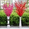 UVG CHR099 Wedding decoration materials artificial peach blossom branch with fabric flower supplier