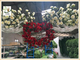 UVG CHR139 white artificial flowering trees in silk rose branhces for party background decoration supplier
